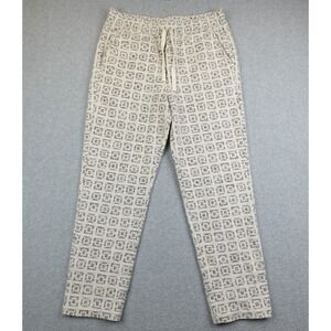 Marine Layer Cam Jacquard Pants Mens M/T Beige Geometric Drawstring Lounge Relax